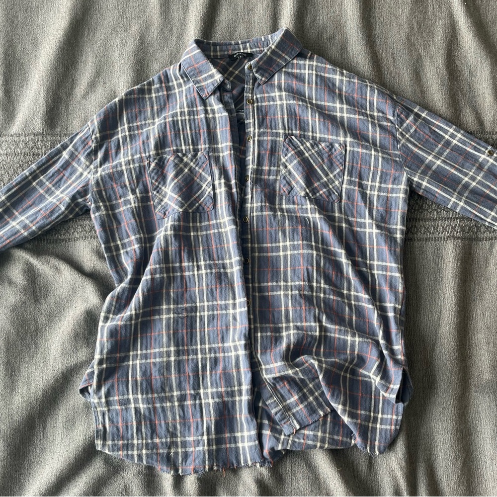 Roolee Long Frayed End Flannel oversized